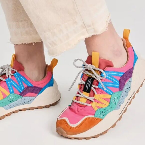 NEW FLOWER MOUNTAIN Washi Sneakers in Orange/green for women 825 12m7 - Picture 10 of 11